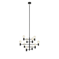 Lampa wisząca, Żyrandol 107187 PARIS 10L Czarny Markslojd
