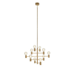 Lampa wisząca, Żyrandol 108117 PARIS 10L Ciemny Mosiądz Markslojd