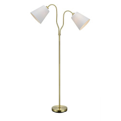 Lampa podłogowa podwójna z abażurami 105274 MODENA 2L Mosiądz/Biały Markslojd