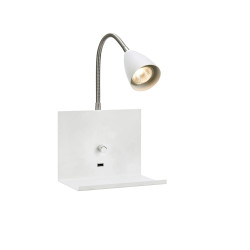 Kinkiet, Lampa ścienna z półką, Reflektor 107140 LOGI 1L Biały Markslojd