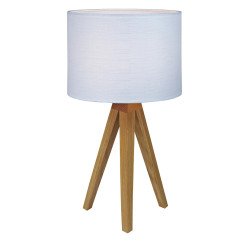 Lampa stołowa na trójnogu, z abażurem 104625 KULLEN 1L Dąb/Biały Markslojd