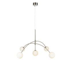 Lampa wisząca, Żyrandol nowoczesny 107559 HEAVEN 5L Stalowy/ Biały Markslojd