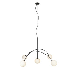 Lampa wisząca, Żyrandol nowoczesny 107560 HEAVEN 5L Czarny/ Biały Markslojd