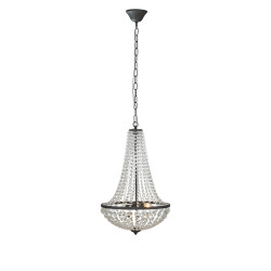 Lampa wisząca, Żyrandol z kryształkami 107027 GRNS 2L Czarny/Kryształy Markslojd