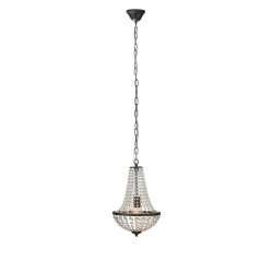 Lampa wisząca, Żyrandol z kryształkami 107026 GRNS 1L Czarny/Kryształy Markslojd