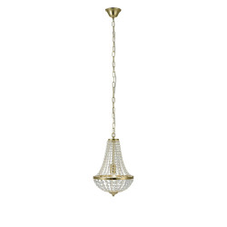 Lampa wisząca, Żyrandol z kryształkami 106118 GRANSO 1L 30cm Złoty...