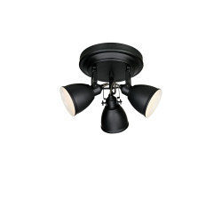 Plafon, Lampa sufitowa z reflektorkami, Okrągła 105815 FJALLBACKA 3L Czarny Mat Markslojd