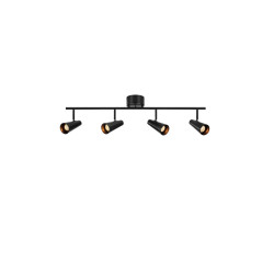 Lampa sufitowa, Listwa z reflektorkami 108202 CREST 4L Czarny Markslojd