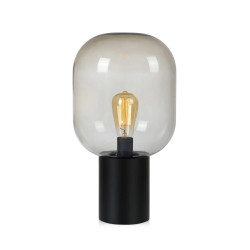 Lampa stołowa 107481 BROOKLYN 1L 44cm Czarny/ Dymiony klosz Markslojd