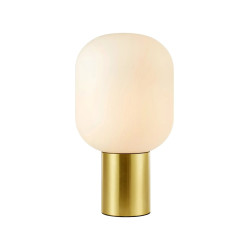 Lampa stołowa 107868 BROOKLYN 1L 44cm Złoty Szczotkowany/Biały klosz Markslojd