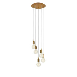 Lampa wisząca nad stół 108100 BRONX 5L Okrągła Brązowa Markslojd