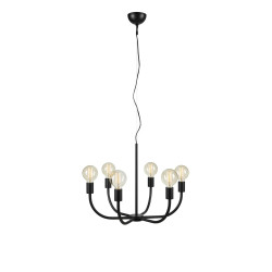 Lampa wisząca, Żyrandol nowoczesny 108290 AMISTOSO 6L Czarny Markslojd