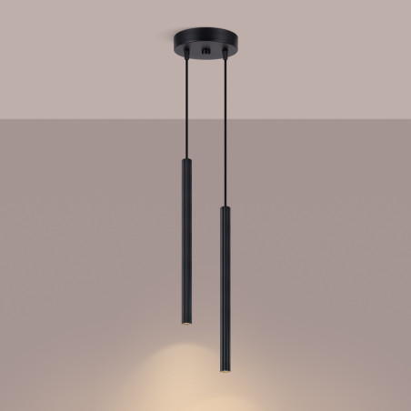 NOWOŚĆ Lampa wisząca ARCHE 2P czarnaSL.1867 Sollux