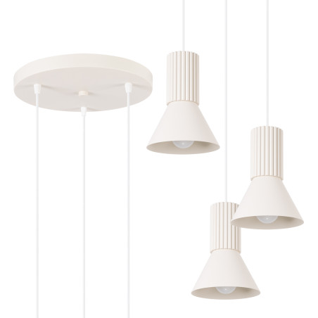 NOWOŚĆ Lampa wisząca ESTRIA 3P beżowaSL.1871 Sollux