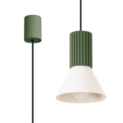 NOWOŚĆ Lampa wisząca ESTRIA 1 beżowa/zielona oliwkaSL.1872 Sollux