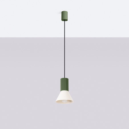 NOWOŚĆ Lampa wisząca ESTRIA 1 beżowa/zielona oliwkaSL.1872 Sollux