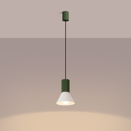 NOWOŚĆ Lampa wisząca ESTRIA 1 beżowa/zielona oliwkaSL.1872 Sollux