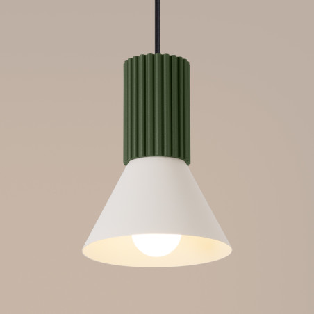 NOWOŚĆ Lampa wisząca ESTRIA 1 beżowa/zielona oliwkaSL.1872 Sollux