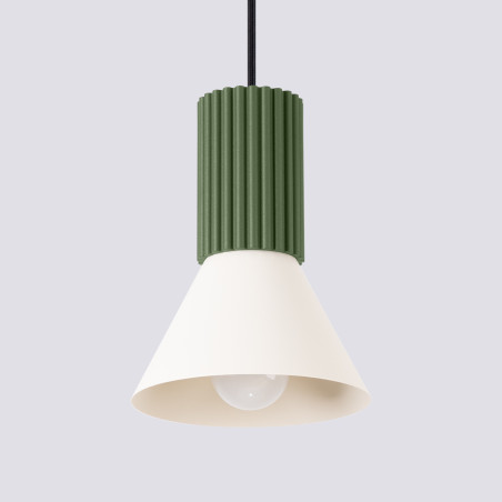 NOWOŚĆ Lampa wisząca ESTRIA 1 beżowa/zielona oliwkaSL.1872 Sollux