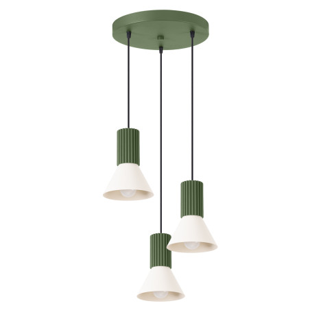 NOWOŚĆ Lampa wisząca ESTRIA 3P beżowa/zielona oliwkaSL.1873 Sollux