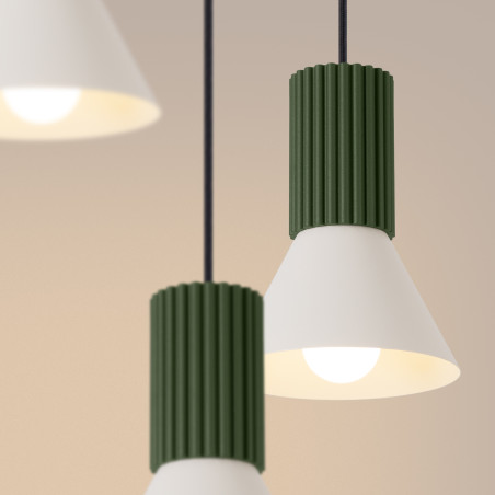 NOWOŚĆ Lampa wisząca ESTRIA 3P beżowa/zielona oliwkaSL.1873 Sollux