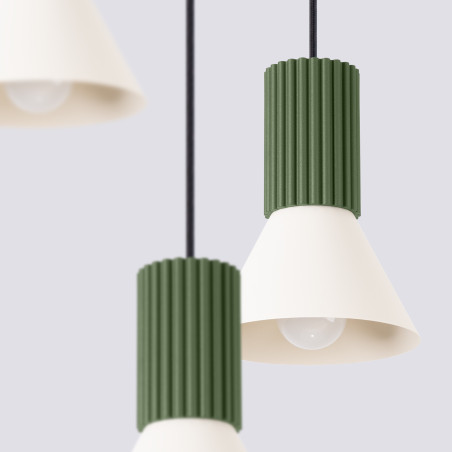 NOWOŚĆ Lampa wisząca ESTRIA 3P beżowa/zielona oliwkaSL.1873 Sollux