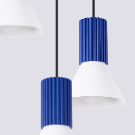 NOWOŚĆ Lampa wisząca ESTRIA 3P biała/ultramarynaSL.1875 Sollux
