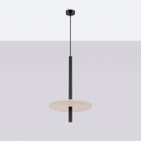 NOWOŚĆ Lampa wisząca FELTRO 1 czarna/beżowaSL.1879 Sollux