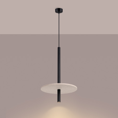 NOWOŚĆ Lampa wisząca FELTRO 1 czarna/beżowaSL.1879 Sollux