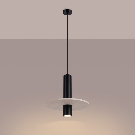 NOWOŚĆ Lampa wisząca PELTA 1 czarna/beżowaSL.1882 Sollux