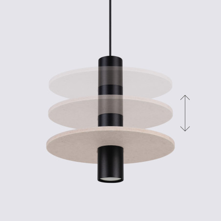 NOWOŚĆ Lampa wisząca PELTA 1 czarna/beżowaSL.1882 Sollux