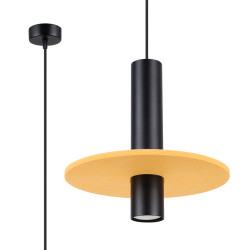 NOWOŚĆ Lampa wisząca PELTA 1 czarna/żółtaSL.1883 Sollux