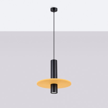 NOWOŚĆ Lampa wisząca PELTA 1 czarna/żółtaSL.1883 Sollux