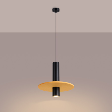 NOWOŚĆ Lampa wisząca PELTA 1 czarna/żółtaSL.1883 Sollux