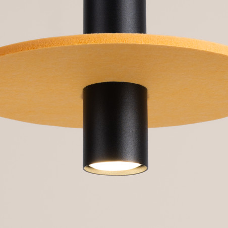 NOWOŚĆ Lampa wisząca PELTA 1 czarna/żółtaSL.1883 Sollux