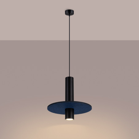 NOWOŚĆ Lampa wisząca PELTA 1 czarna/granatowaSL.1884 Sollux