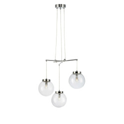 Lampa wisząca, Żyrandol nowoczesny 107015 SICILY 3L Chrom/Przezroczyste klosze Markslojd