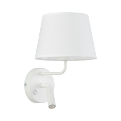 NOWOŚĆ Kinkiet, Lampa ścienna z abażurem i reflektorkiem 11393 MAJA WHITE / 1XG9 Tk...