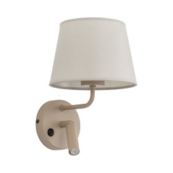 NOWOŚĆ Kinkiet, Lampa ścienna z abażurem i reflektorkiem Ecru11596 MAJA SABIA 1XE27 +...