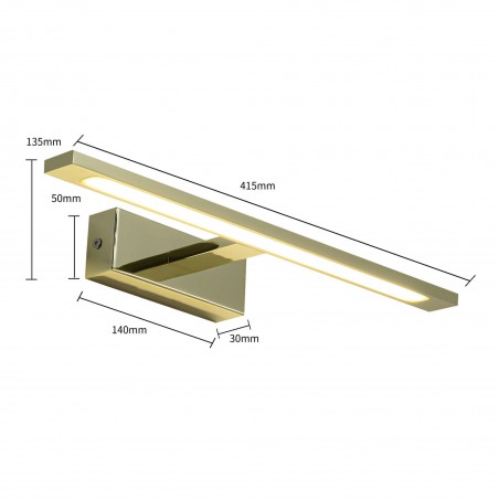 Isla kinkiet złoty średni z IP44 4000K GS-LWB-12W GOLD