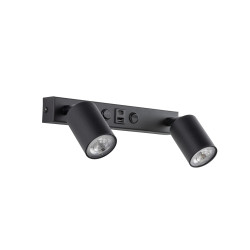 NOWOŚĆ Kinkiet, Lampa ścienna podwójna z USB 11356 NEX BLACK 2XGU10 / USB Tk Lighting