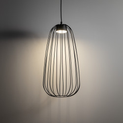 NOWOŚĆ Lampa wisząca pojedyncza, Ażurowa Czarna 11307 SPHERA S BLACK 1XGX53 Tk Lighting