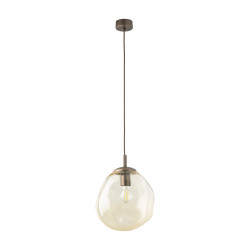 NOWOŚĆ Lampa wisząca pojedyncza z kloszem 11326 LAVA M BROWN 1XE27 Tk Lighting