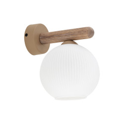 NOWOŚĆ Lampa ścienna, Kinkiet drewniany z kloszem 11077 VIRLO WHITE 1XE14 Tk Lighting