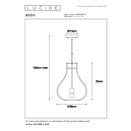 Lampa wiszšca BODO 01400/38/72 Lucide
