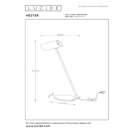 Lampa biurkowa HESTER 19600/01/30 Lucide