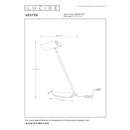 Lampa biurkowa HESTER 19600/01/31 Lucide