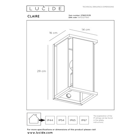 Czujnik ruchu CLAIRE-LED 27883/11/30 Lucide