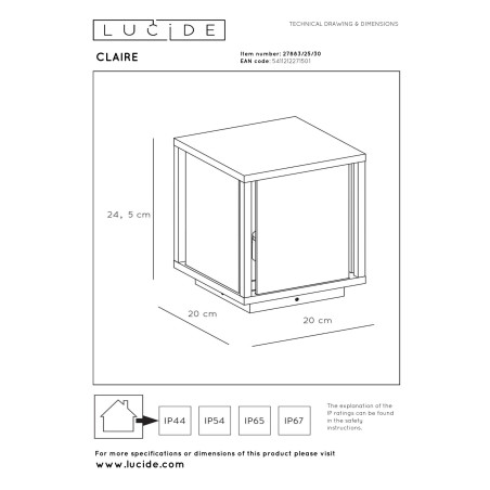Lampa przenona CLAIRE 27883/25/30 Lucide