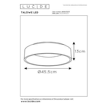 Plafon TALOWE 46100/32/31 Lucide